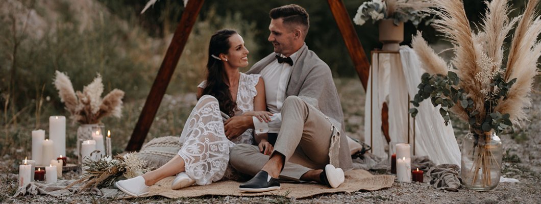 Barfußhochzeit, elegant und komfortabel