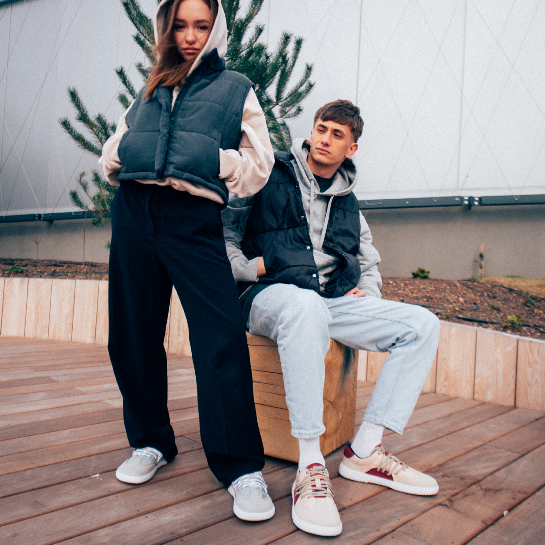 Barefoot Sneakers Barebarics - Vibe - Grey & White