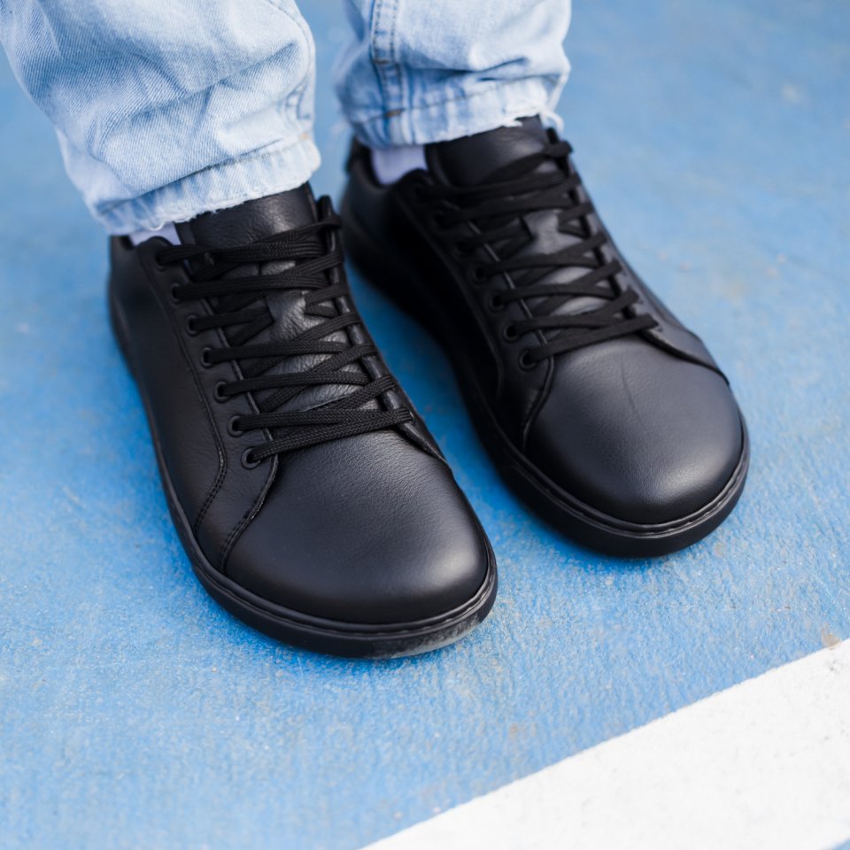 Barefoot Sneakers Barebarics Zoom - All Black - Leather