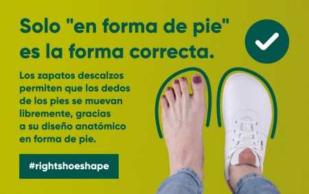 Solo "en forma de pie" es la forma correcta. | Be Lenka