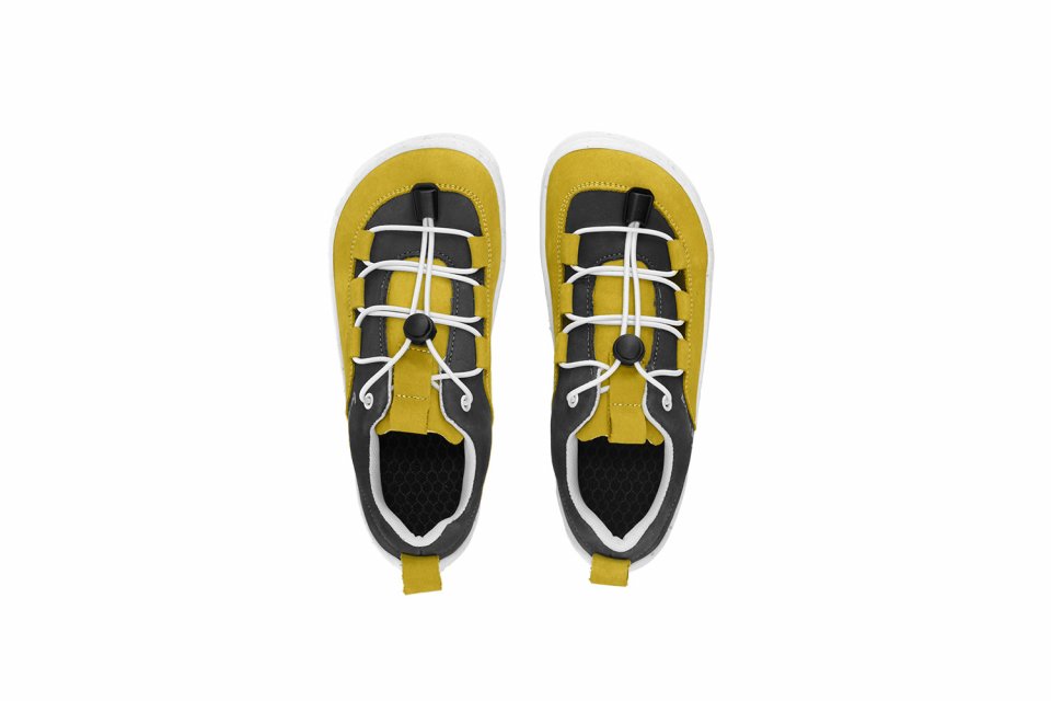 Dziecięce trampki barefoot Xplorer - Yellow & Olive Black