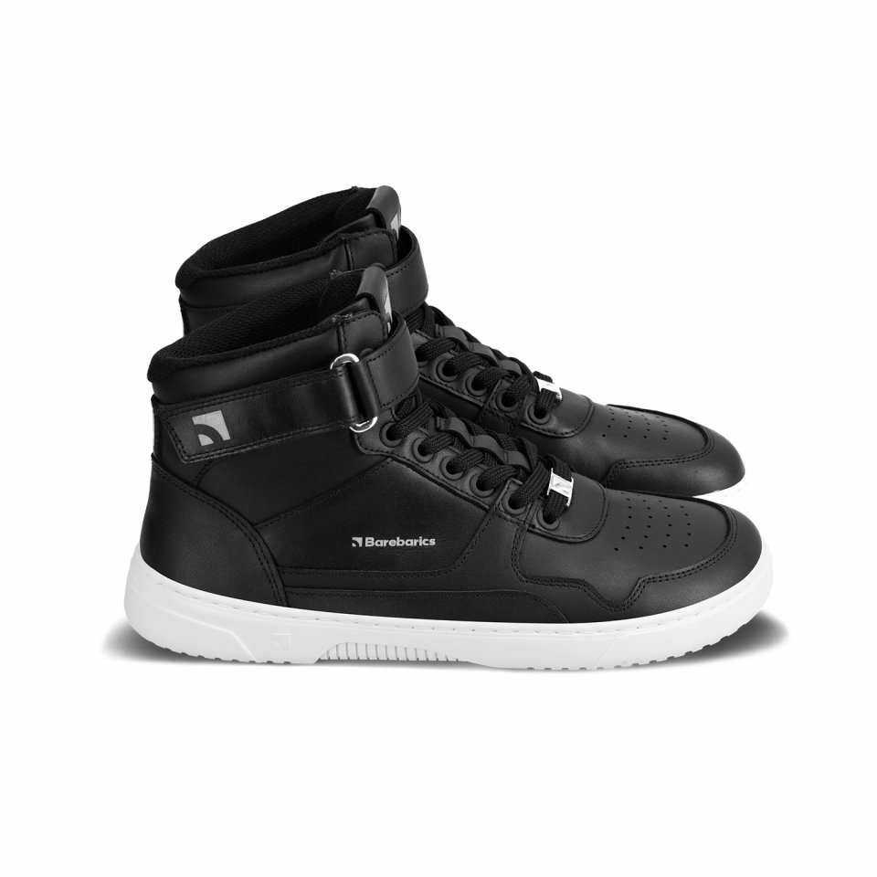 Barefoot Sneakers Barebarics Zing - High Top - Black & White - Leather