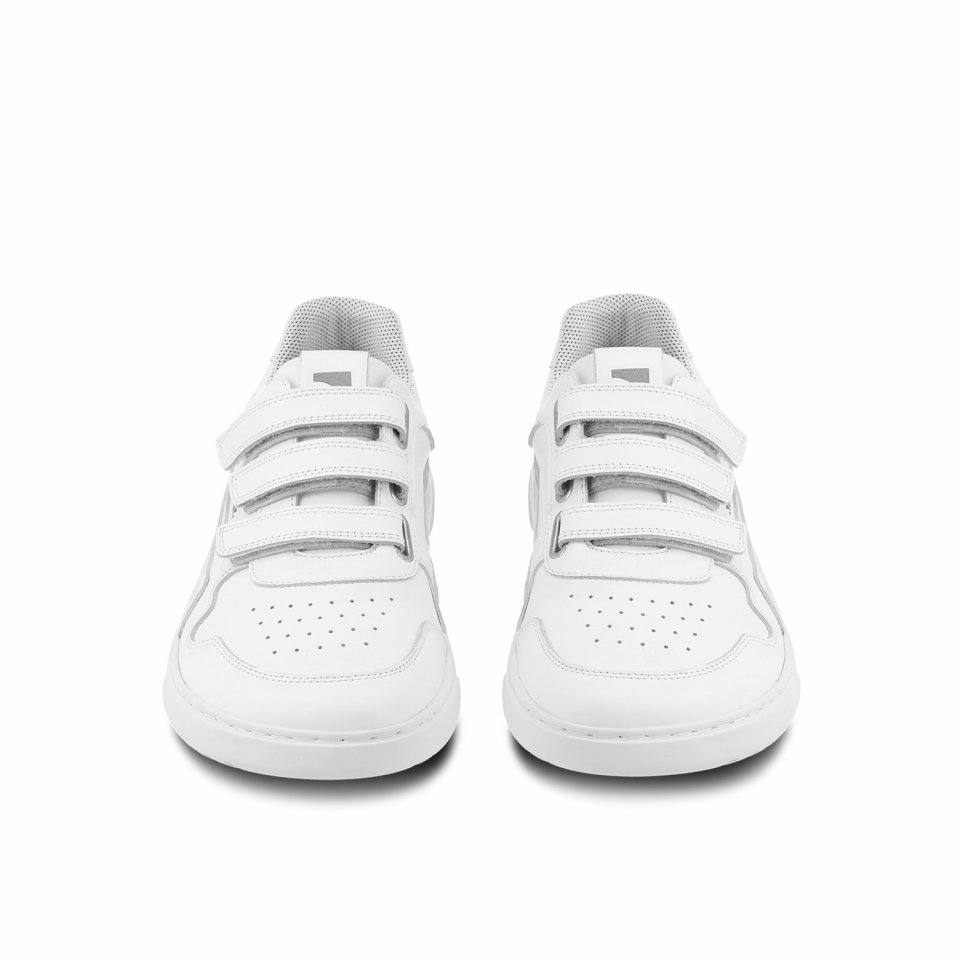 Barefoot Sneakers Barebarics Zing Velcro - All White - Leather