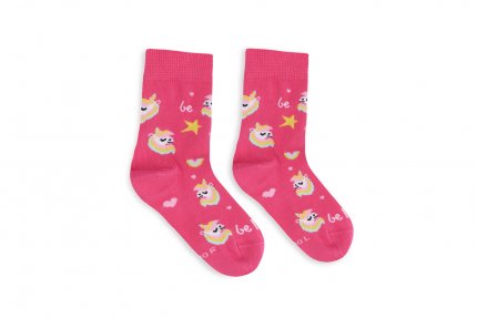 Detské barefoot ponožky Be Lenka Kids - Crew - Unicorn - BubleGum Pink - 3 pack