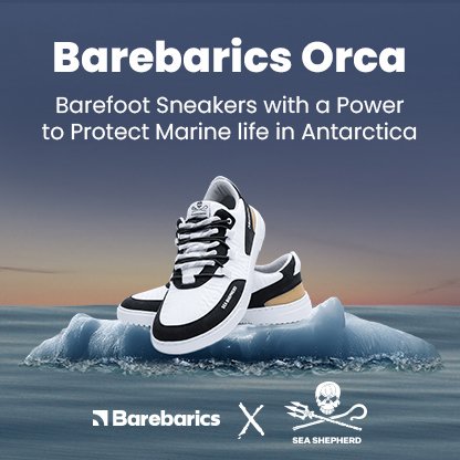 Size 44 | Barefoot Sneakers Barebarics Revive X Sea Shepherd - Orca | Be Lenka