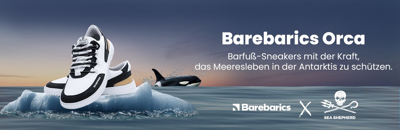 Größe 38 | Barefoot Sneakers Barebarics Revive X Sea Shepherd - Orca | Be Lenka
