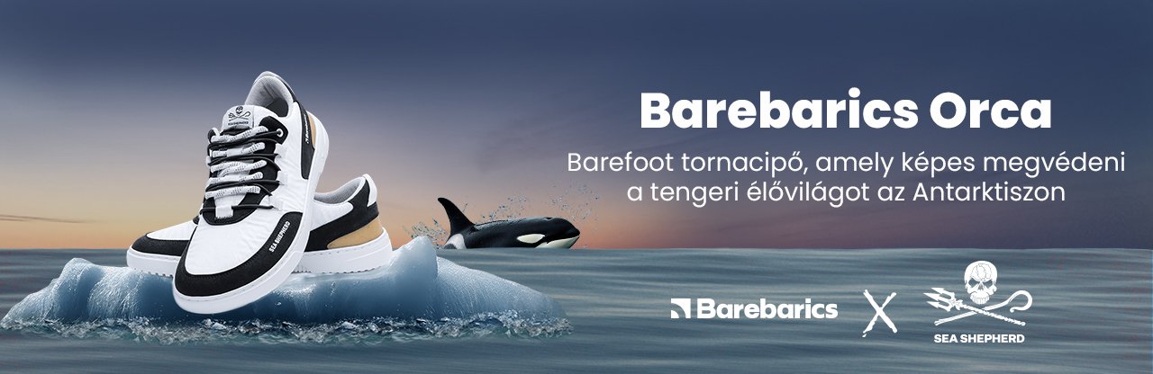 Méret 46 | Barefoot tornacipő Barebarics Revive X Sea Shepherd - Orca | Be Lenka