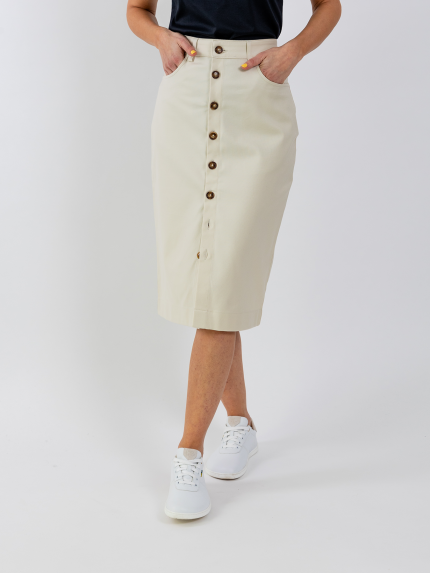 Damen-Midirock Be Lenka Essentials - Creme