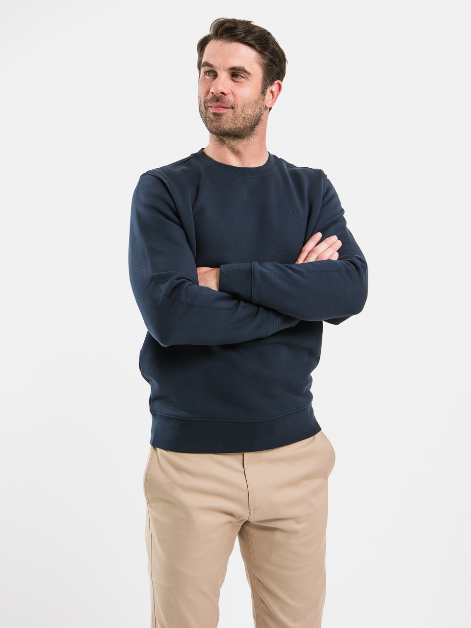 Férfi pulóver kapucni nélkül Be Lenka Essentials - Dark Blue