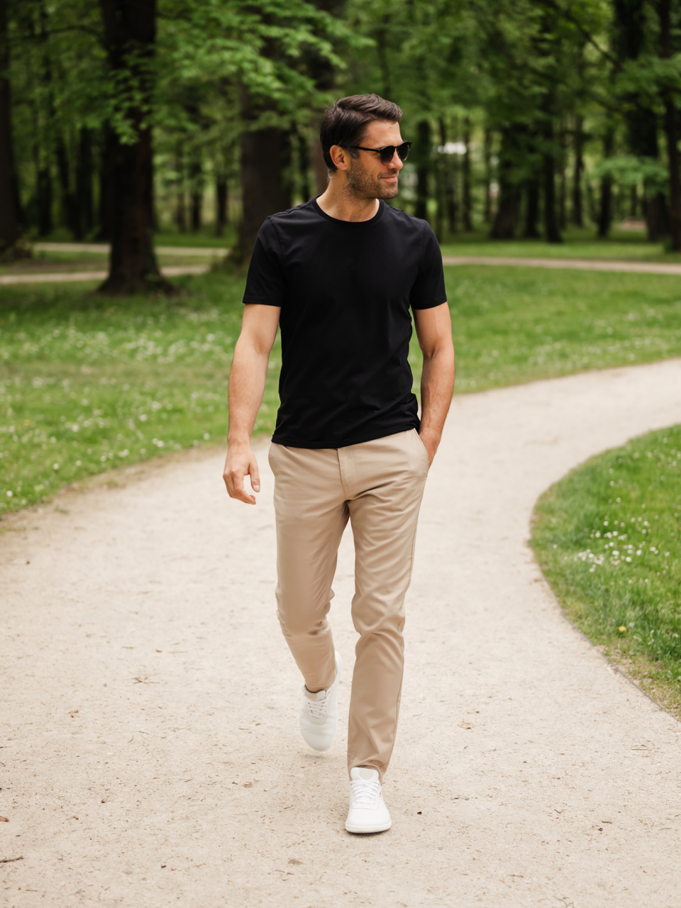 Herren T-Shirt mit Rundhalsausschnitt Be Lenka Essentials - Jet Black