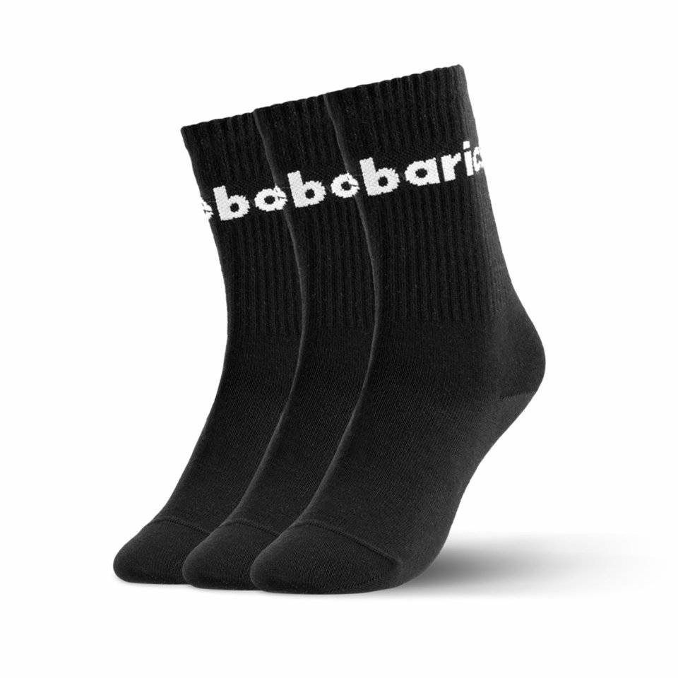 Barebarics - Barfota Strumpor - Crew - Black - Big logo - 3 pack