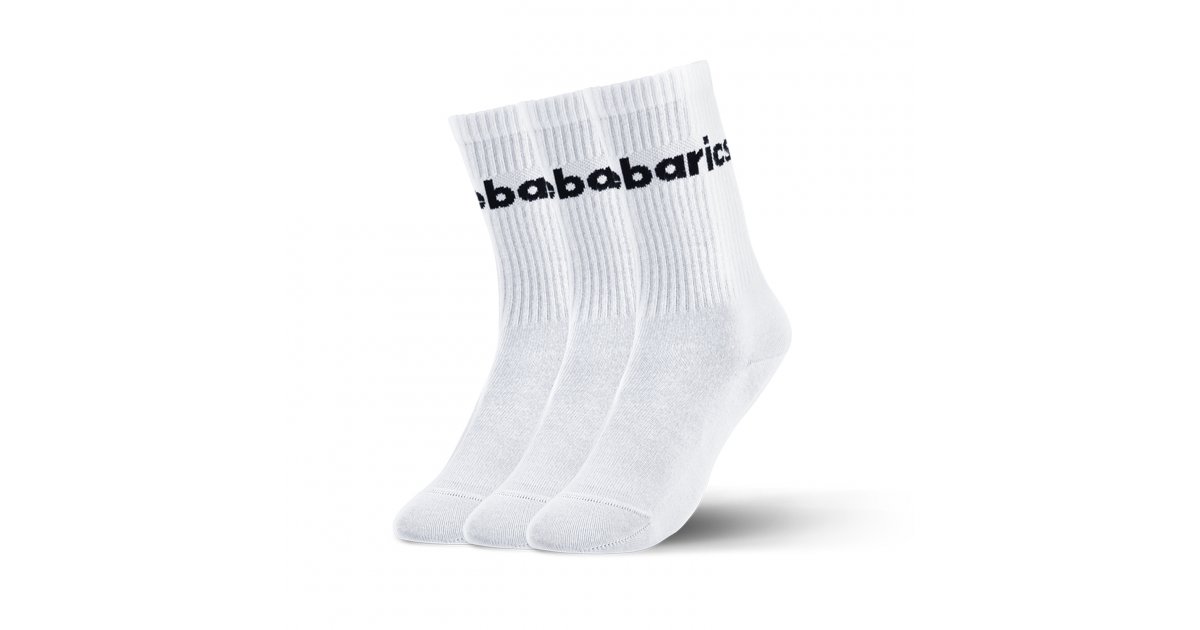 Barebarics Barebarics - Barefoot Socks - Crew - White - Big logo - 3 pack photo 2