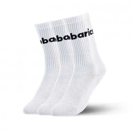Barebarics - Barfota Strumpor - Crew - White - Big logo - 3 pack