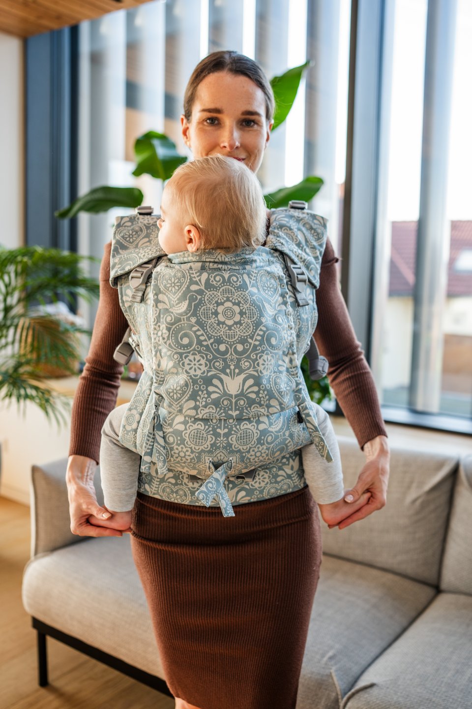 Babytrage Be Lenka Mini - Folk - Light Grey