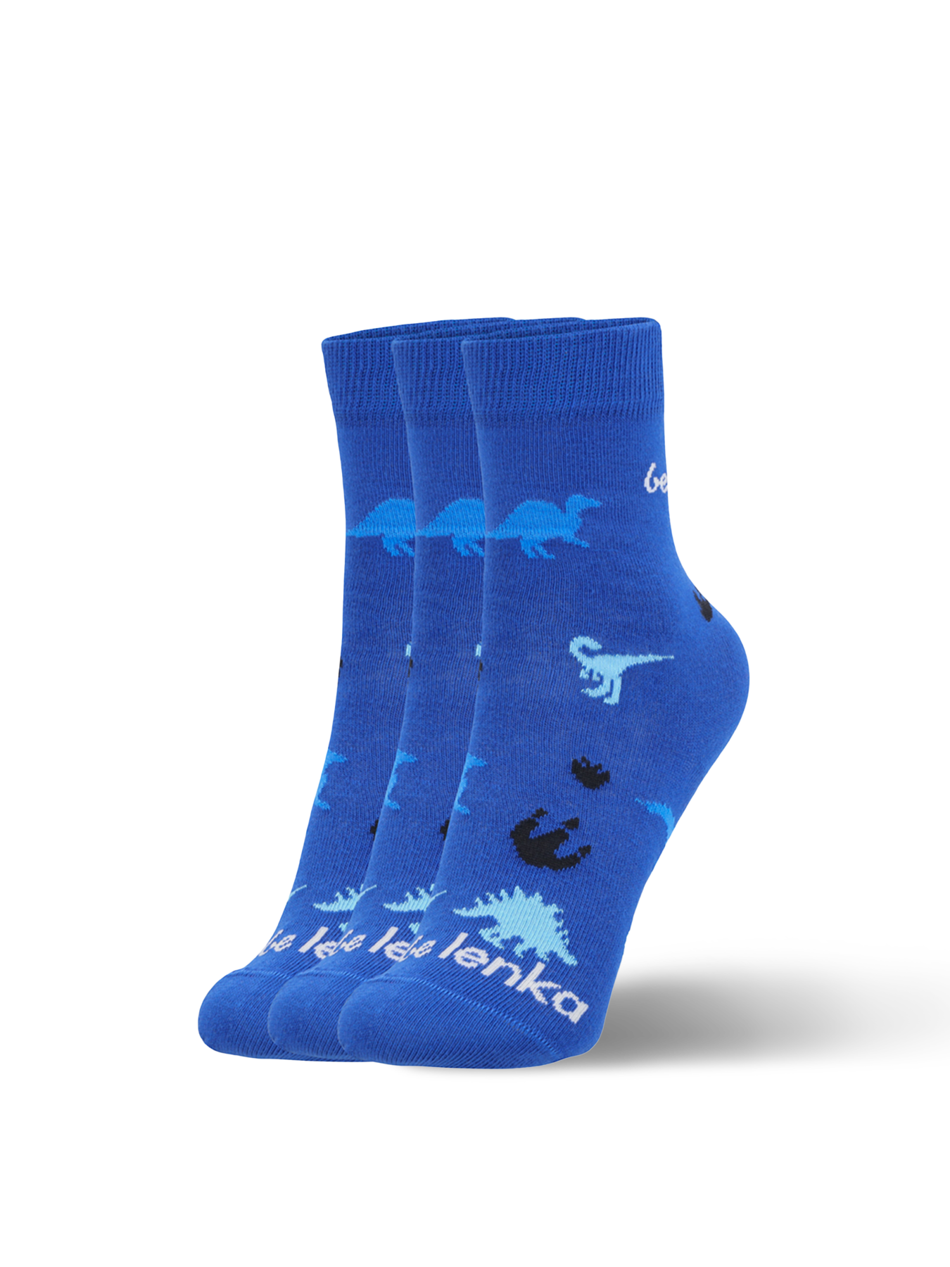 Kids barefoot Socks Be Lenka Kids - Crew - Dino - Royal Blue - 3 pack