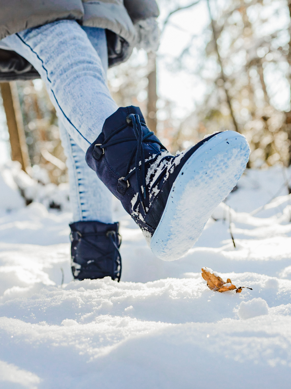 Detské zimné barefoot topánky Be Lenka Snowfox Kids 2.0 - Dark & Light Blue