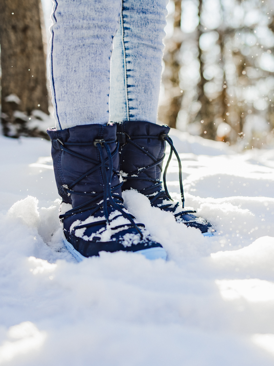 Detské zimné barefoot topánky Be Lenka Snowfox Kids 2.0 - Dark & Light Blue