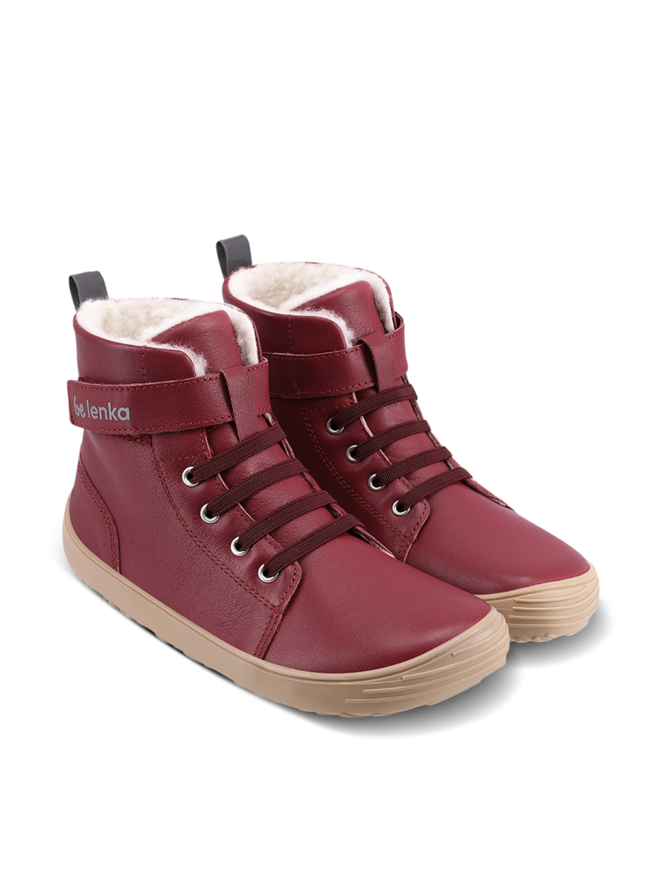 Kinder Winter Barfußschuhe Be Lenka Winter Kids - Dark Cherry Red