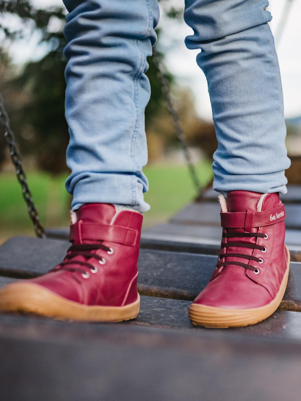 Kinder Winter Barfußschuhe Be Lenka Winter Kids - Dark Cherry Red