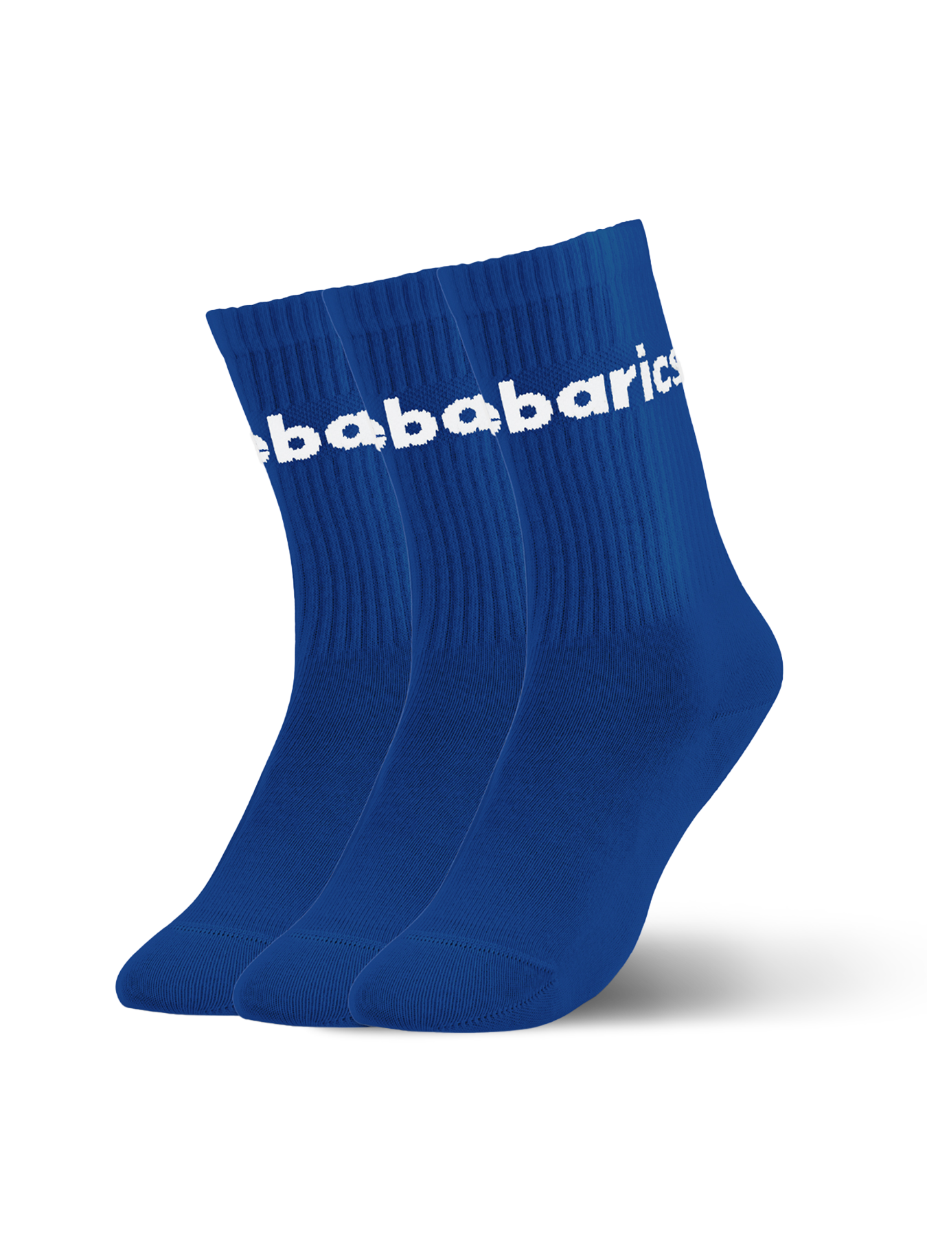Barebarics - Barefoot Socks - Crew - Blue - Big logo - 3 pack