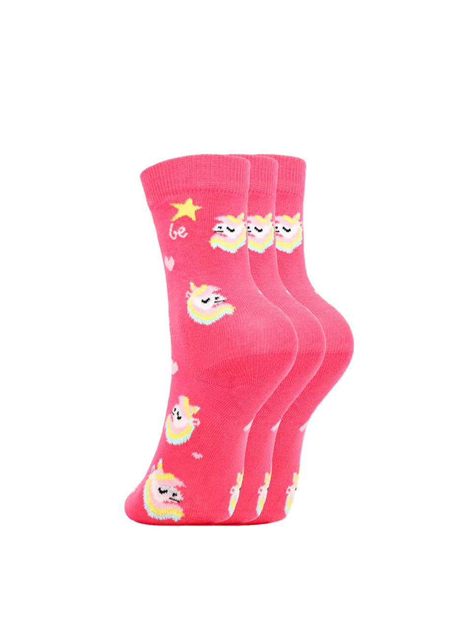 Detské barefoot ponožky Be Lenka Kids - Crew - Unicorn - BubleGum Pink - 3 pack