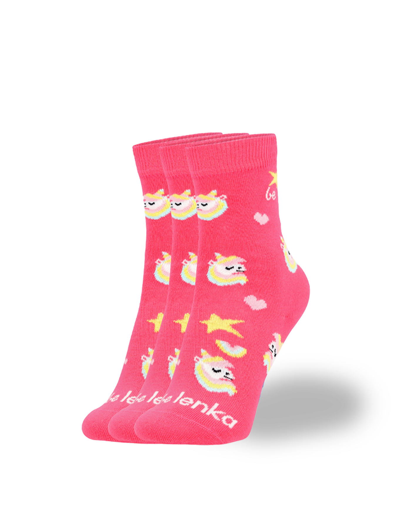 Kids barefoot Socks Be Lenka Kids - Crew - Unicorn - BubleGum Pink - 3 pack