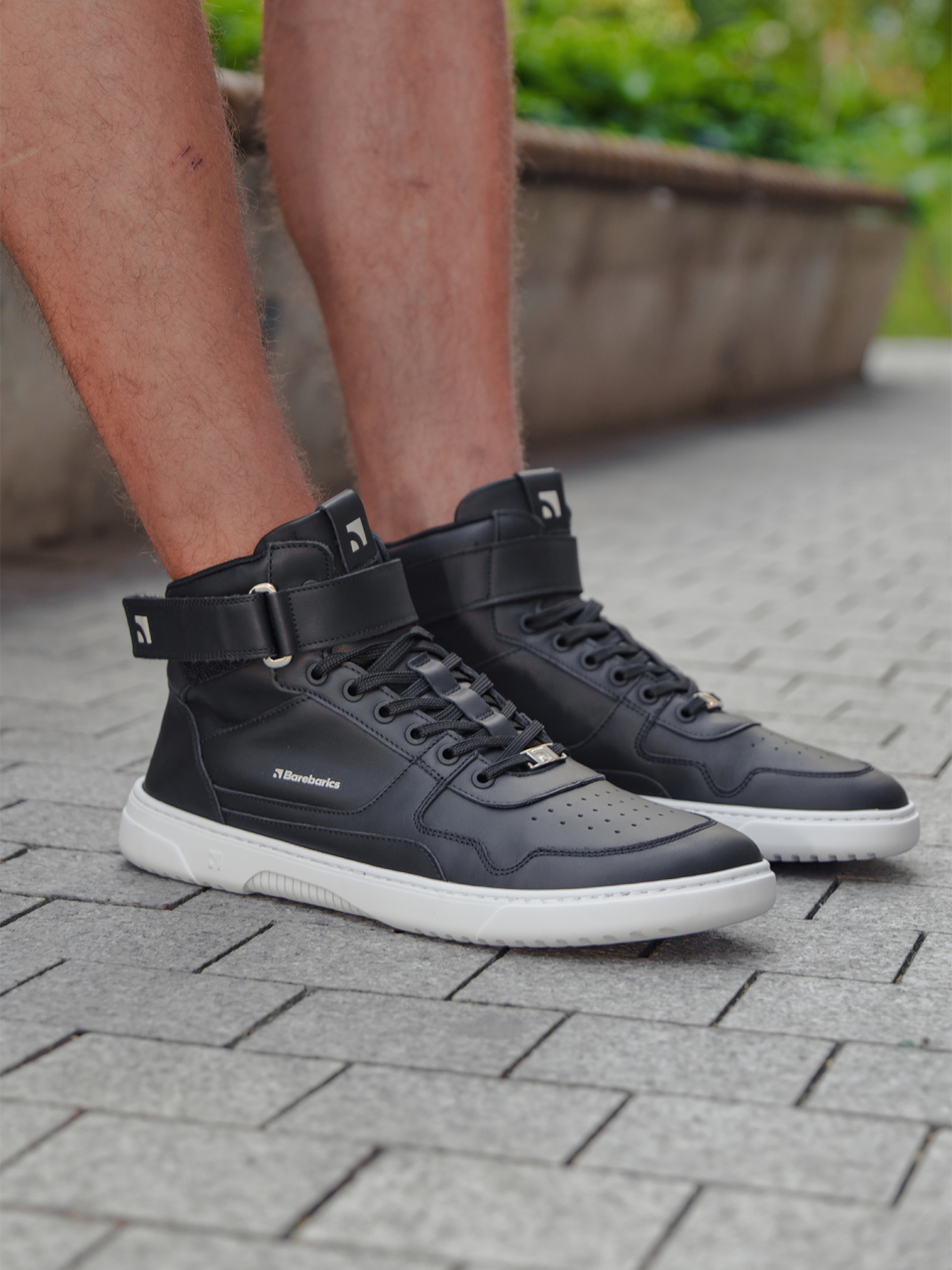 Barefoot Sneakers Barebarics Zing - High Top - Black & White - Leather