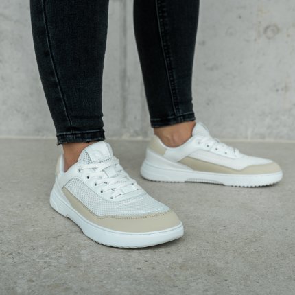 Barefoot Sneakers Barebarics Vaporo - White & Beige