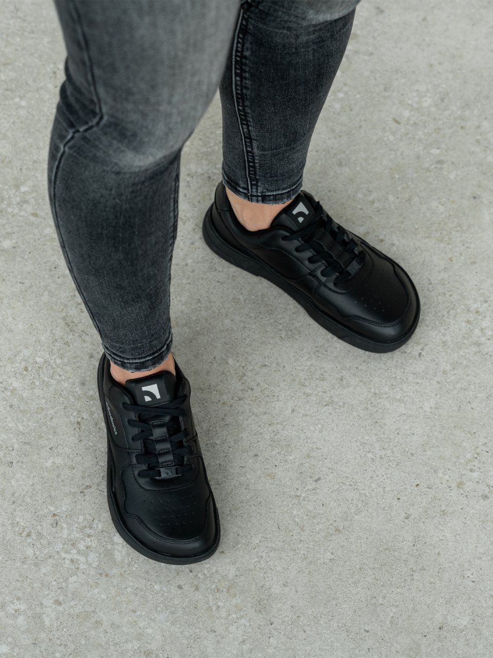 Barefoot Sneakers Barebarics Zing - All Black - Leather