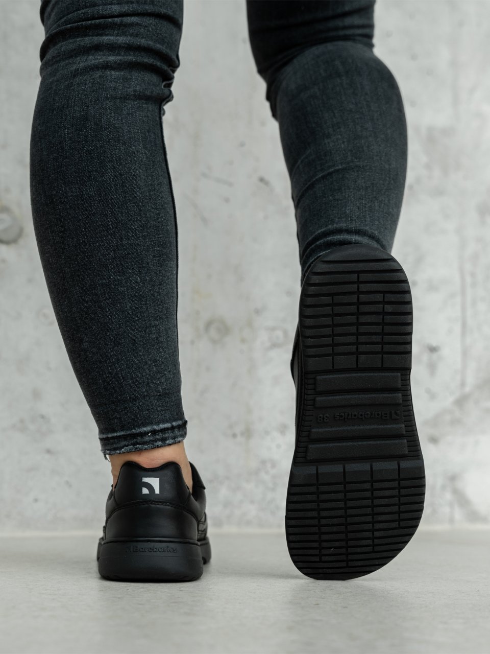 Barefoot Sneakers Barebarics Zing - All Black - Leather