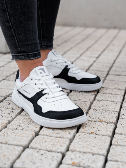 Barefoot Sneakers Barebarics Zing - White & Black - Leather