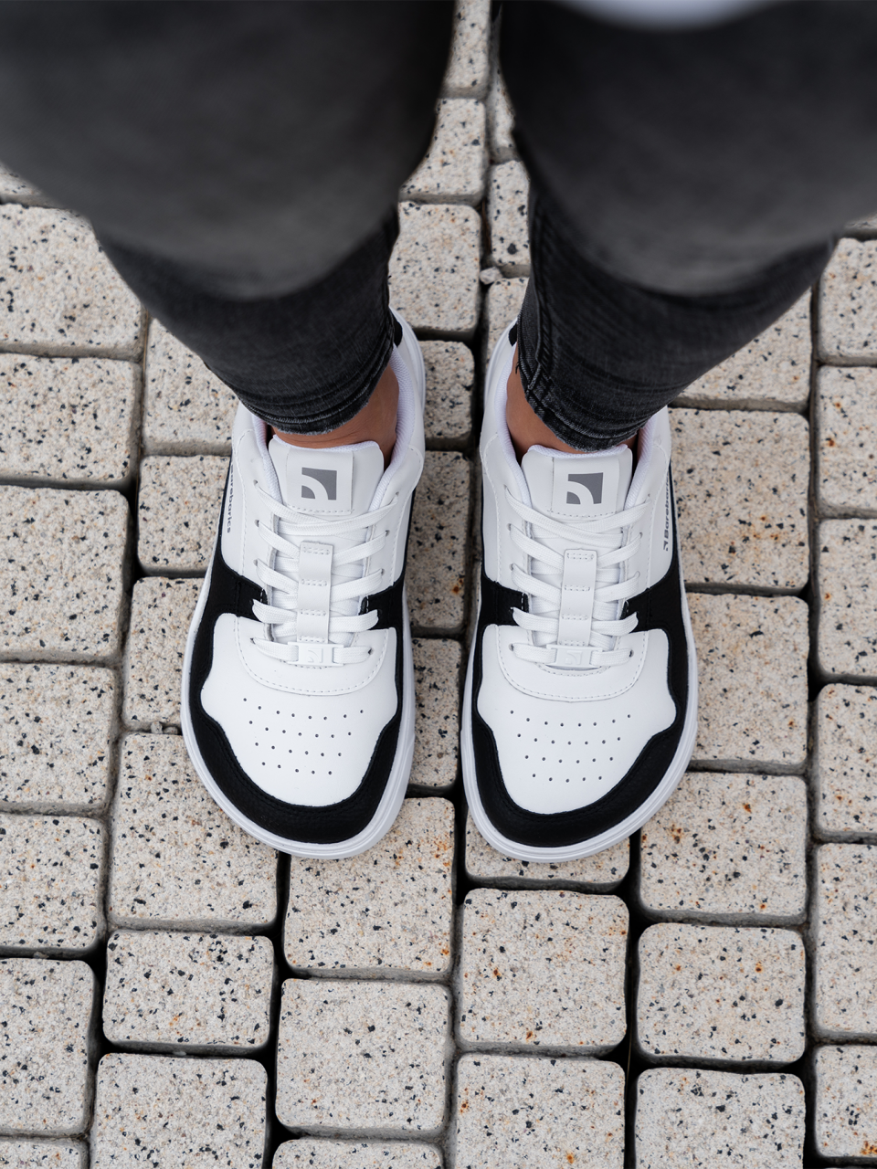 Barefoot Sneakers Barebarics Zing - White & Black - Leather