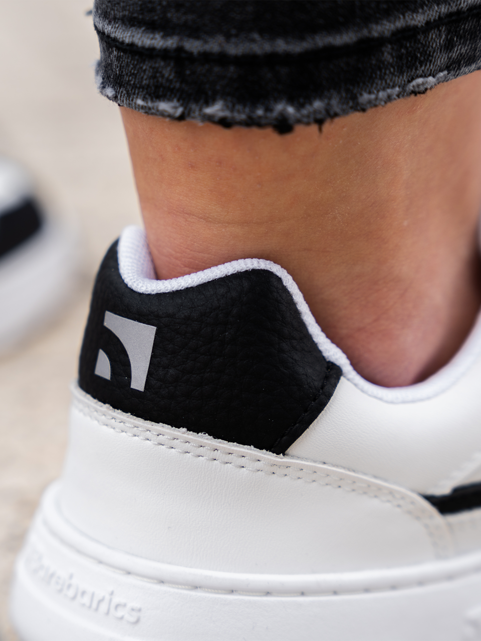 Barefoot Sneakers Barebarics Zing - White & Black - Leather