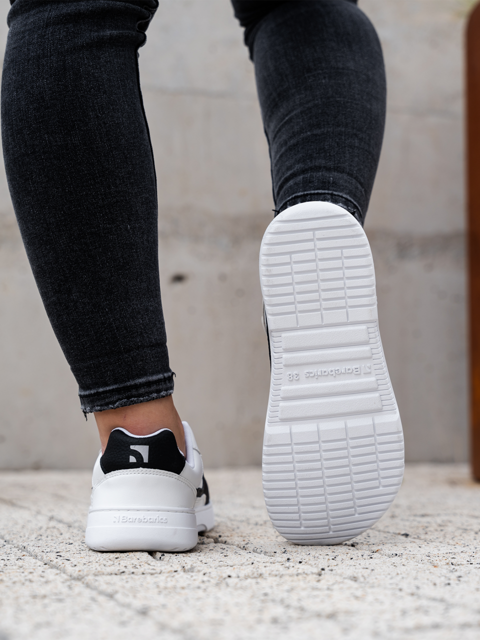 Barefoot Sneakers Barebarics Zing - White & Black - Leather