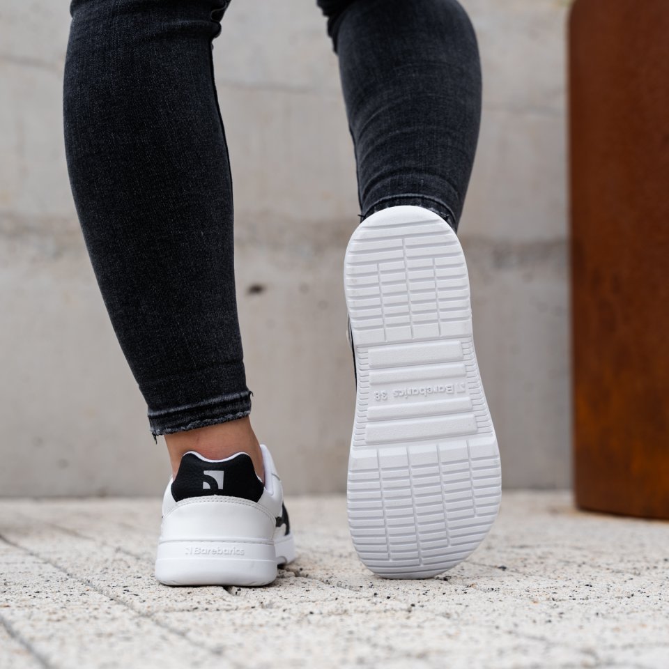 Barefoot Sneakers Barebarics Zing - White & Black - Leather