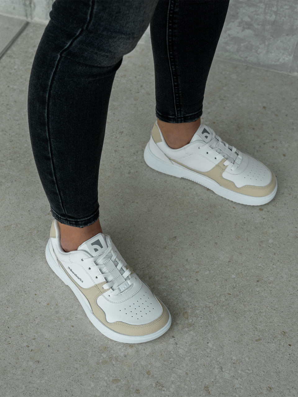 Barefoot Sneakers Barebarics Zing - White & Cream - Leather