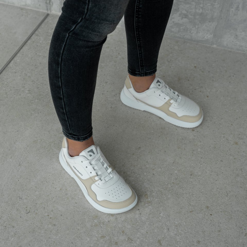 Barefoot Sneakers Barebarics Zing - White & Cream - Leather