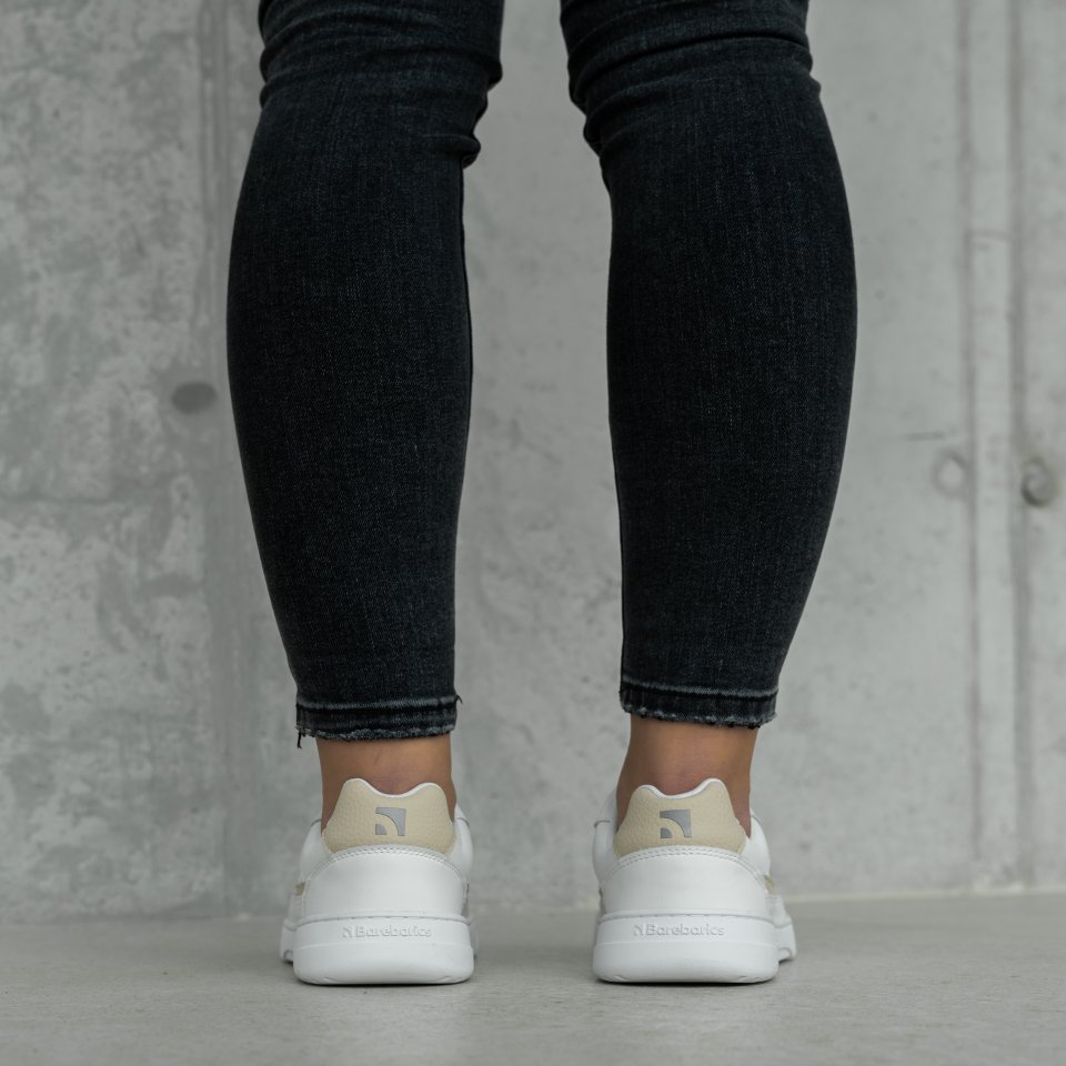 Barefoot Sneakers Barebarics Zing - White & Cream - Leather