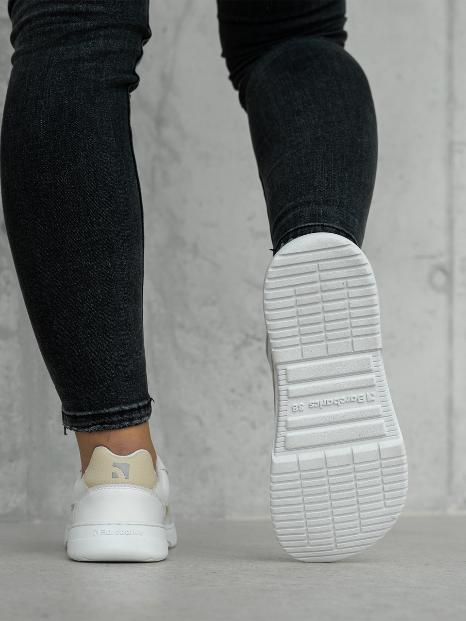 Barefoot Sneakers Barebarics Zing - White & Cream - Leather