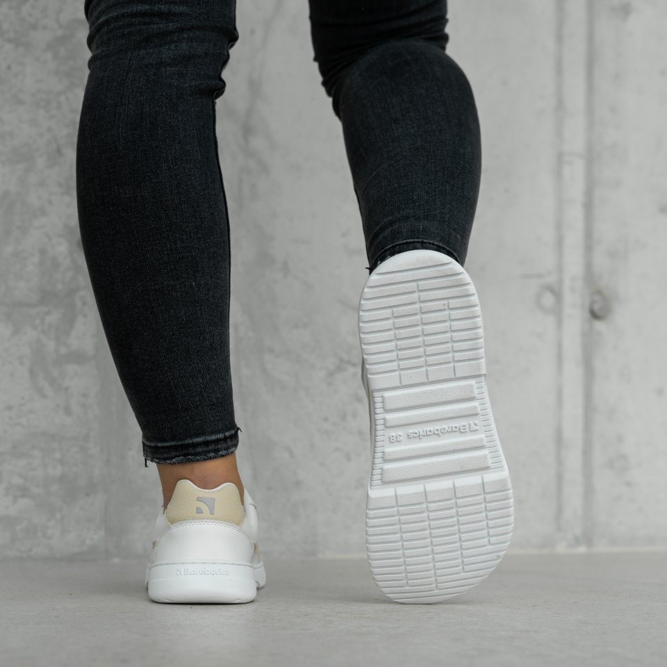 Barefoot Sneakers Barebarics Zing - White & Cream - Leather