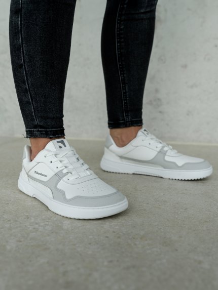 Barefoot Sneakers Barebarics Zing - White & Light Grey - Leather