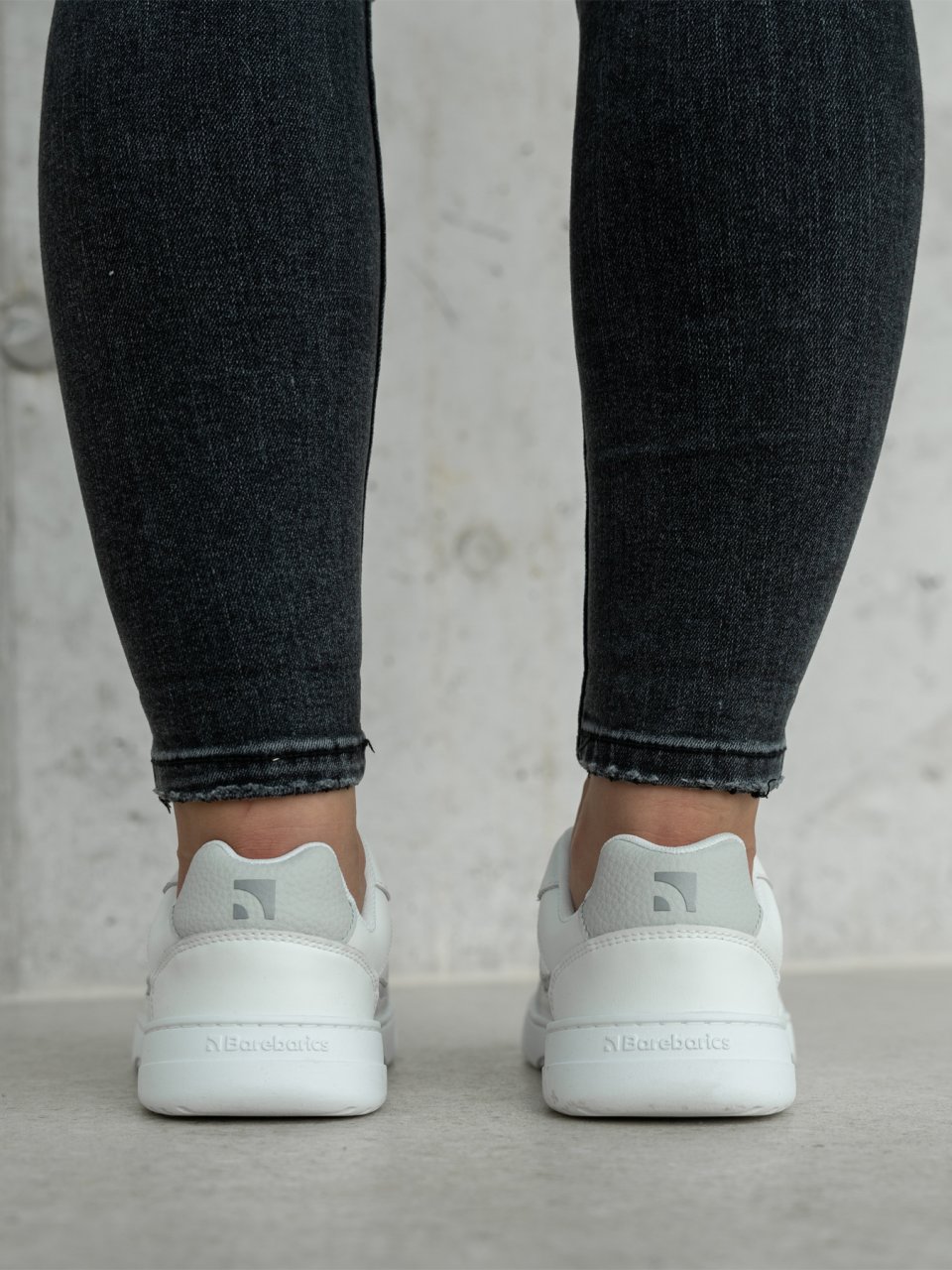 Barefoot Sneakers Barebarics Zing - White & Light Grey - Leather