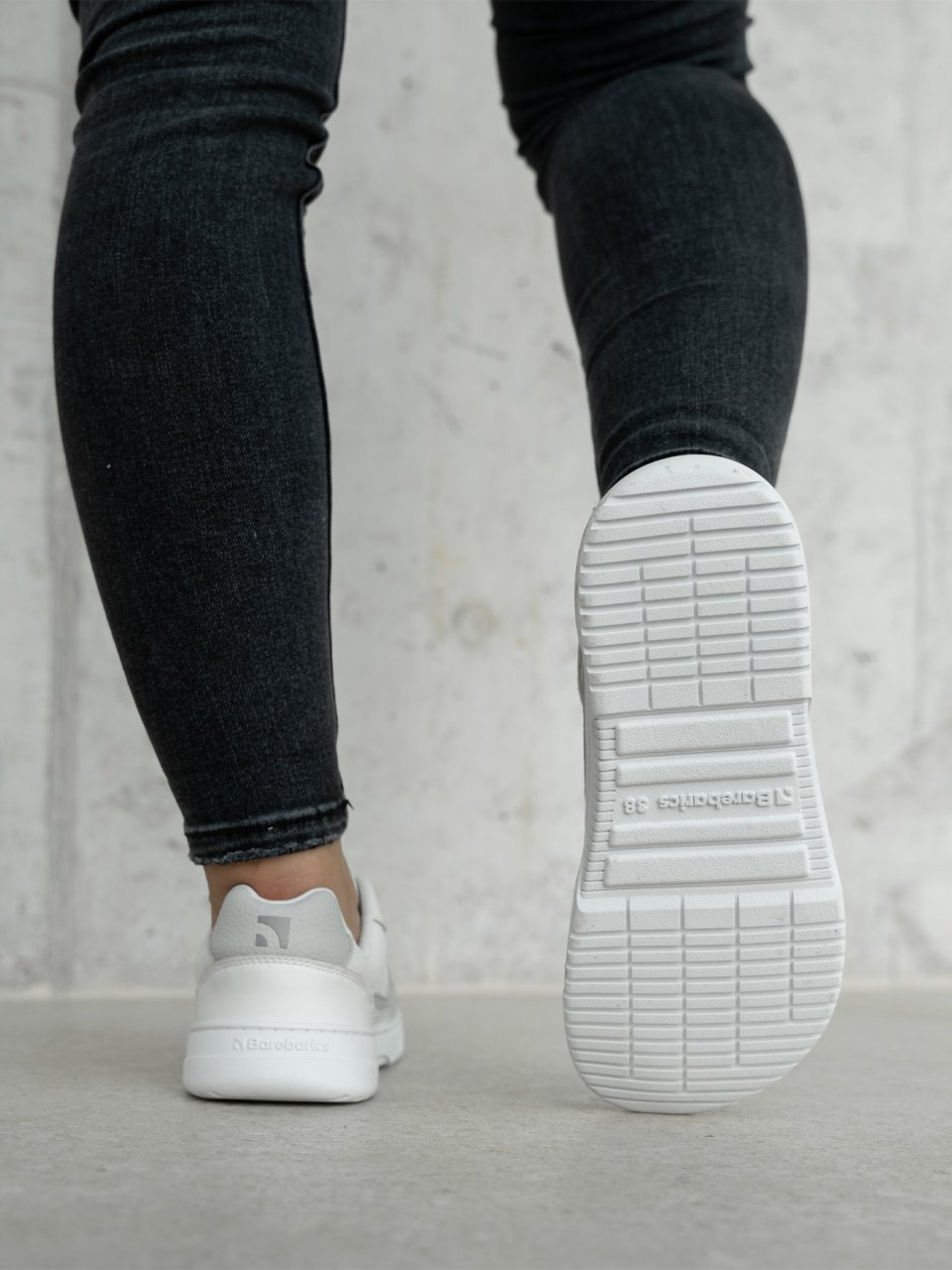 Barefoot Sneakers Barebarics Zing - White & Light Grey - Leather
