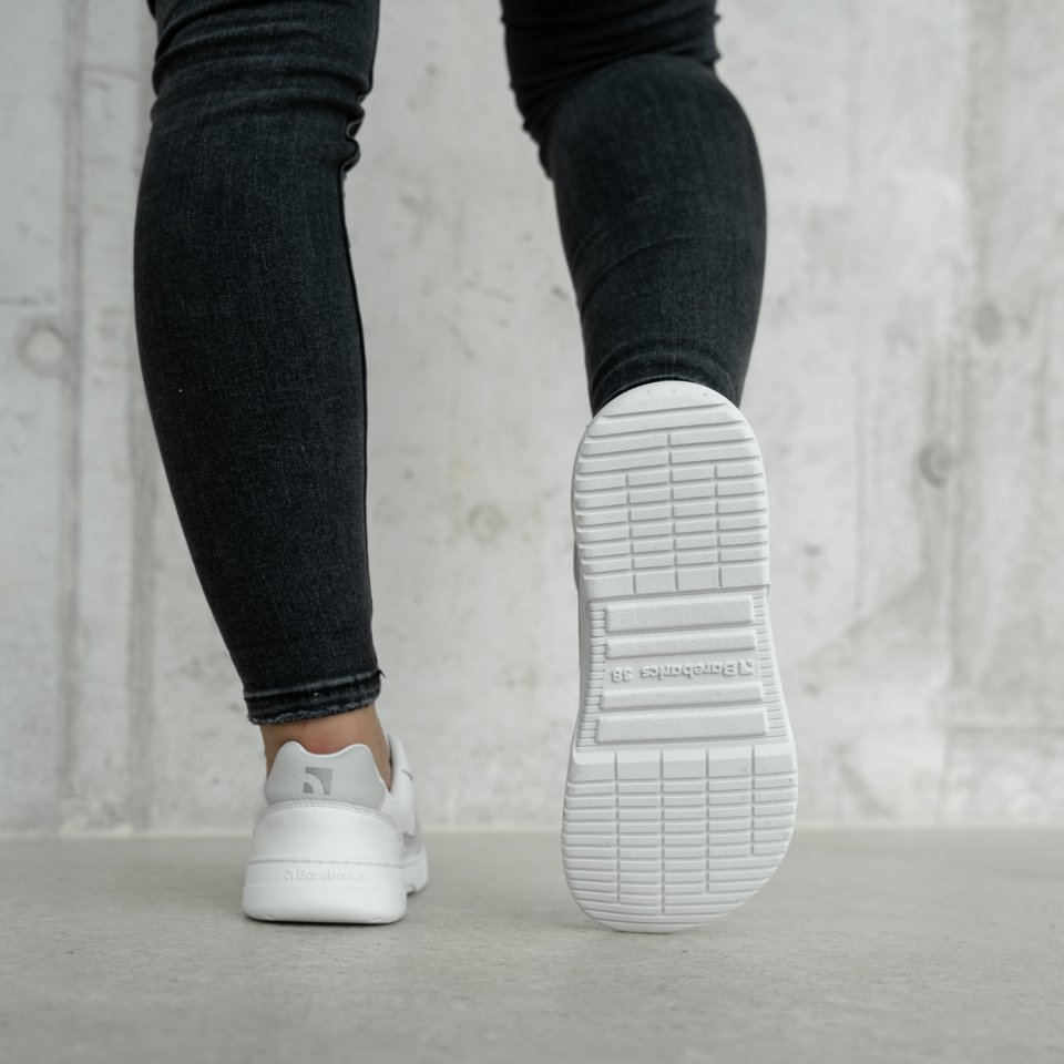 Barefoot Sneakers Barebarics Zing - White & Light Grey - Leather