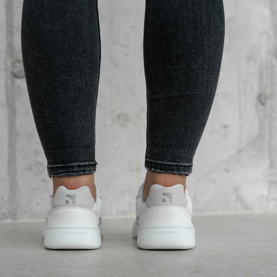 Barefoot Sneakers Barebarics Zing - White & Light Grey - Leather
