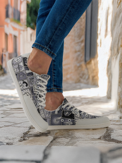 Barfuß Sneakers Be Lenka Rebound - Comics Black & White