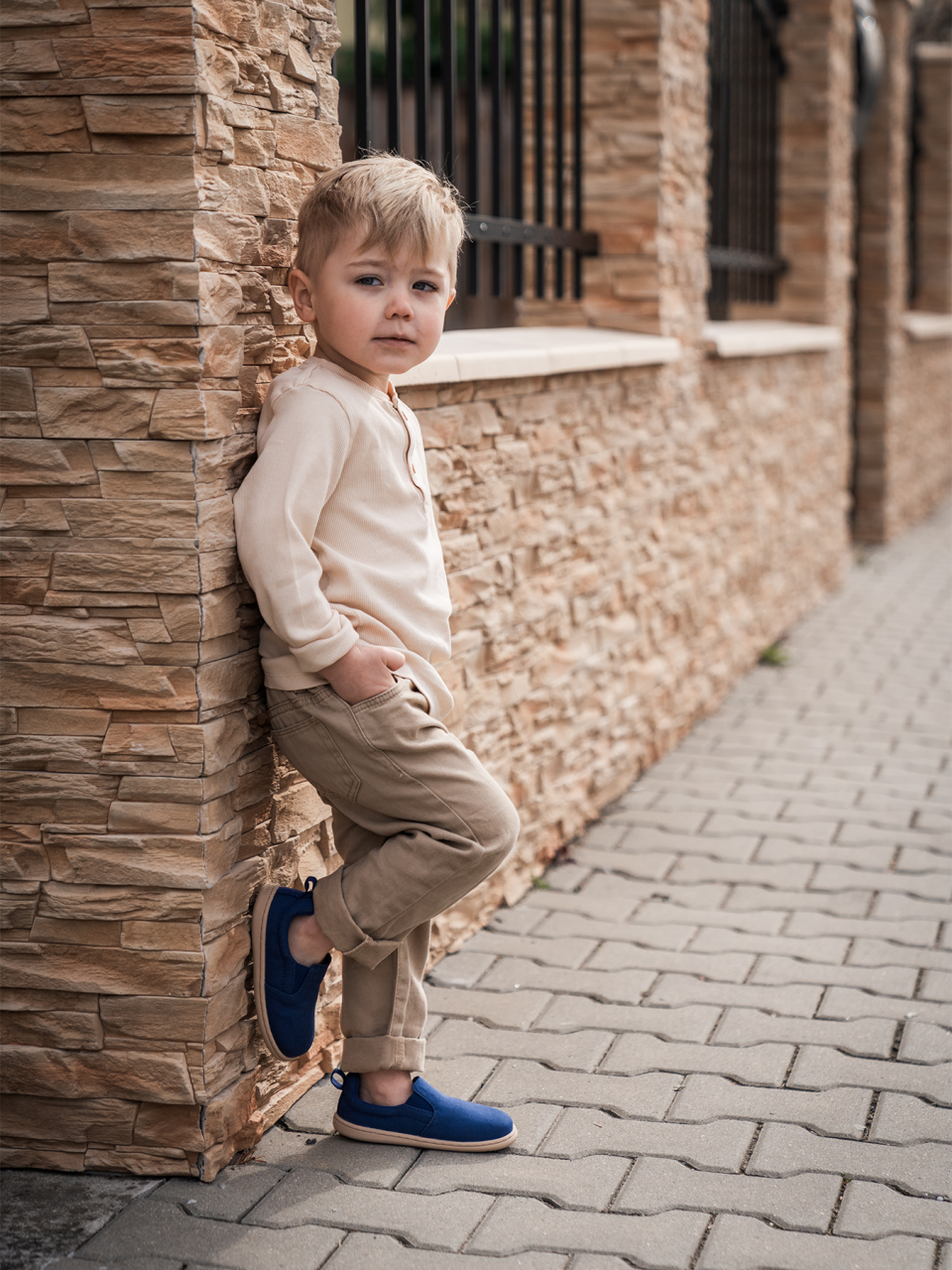 Kinder barefoot Slip-on Schuhe Be Lenka Aura Kids - Navy