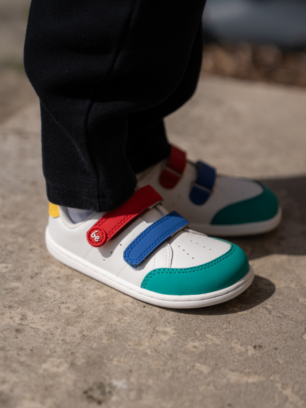 Kinder Barfuß Sneakers Be Lenka Energise Kids - White & Multicolour