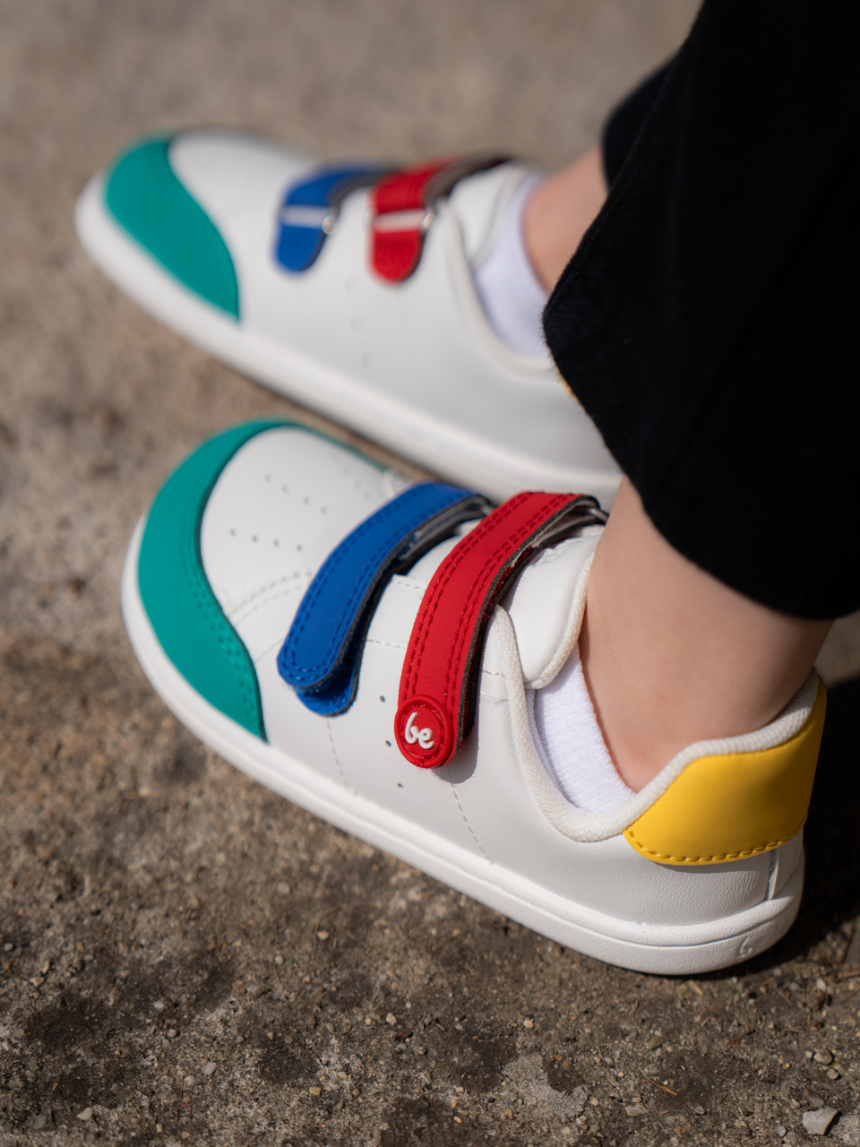Dziecięce trampki barefoot Be Lenka Energise Kids - White & Multicolour