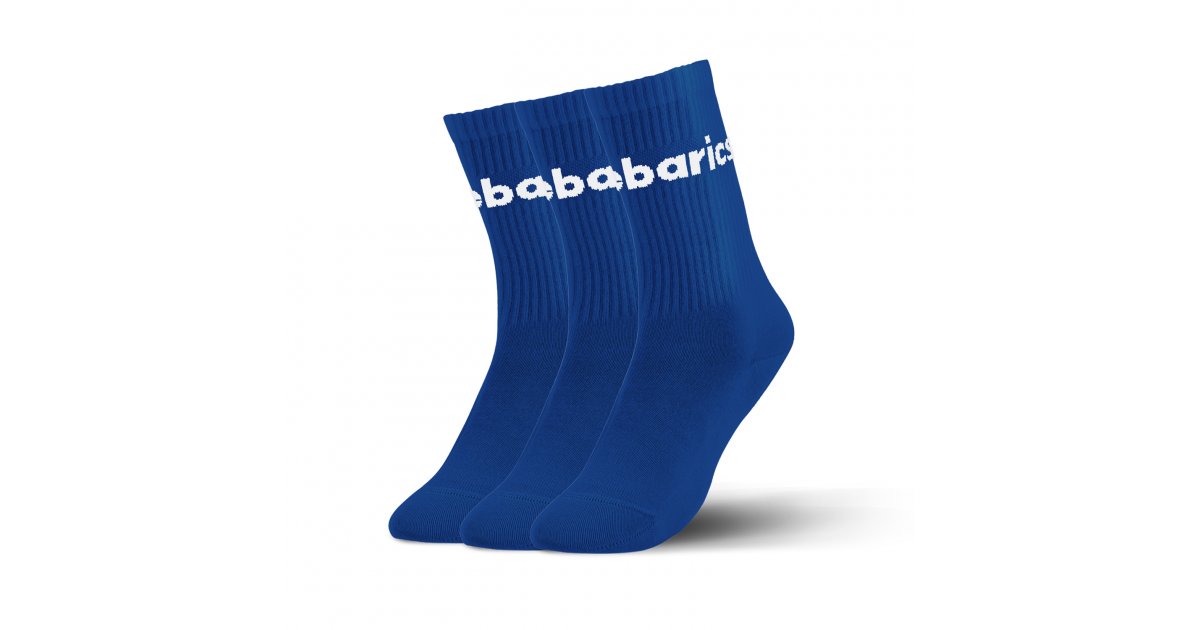Barebarics Barebarics - Barefoot Socks - Crew - Blue - Big logo - 3 pack photo 2